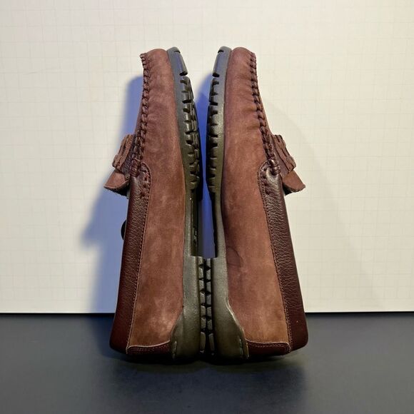 Womens HUSH PUPPIES Brown Leather Slip On Comfort Loafers / Size 7.5M - Picture 6 of 9